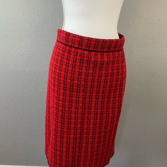 Escada Red Wool Mohair Blend Skirt Suit Set - Picture 6 of 7